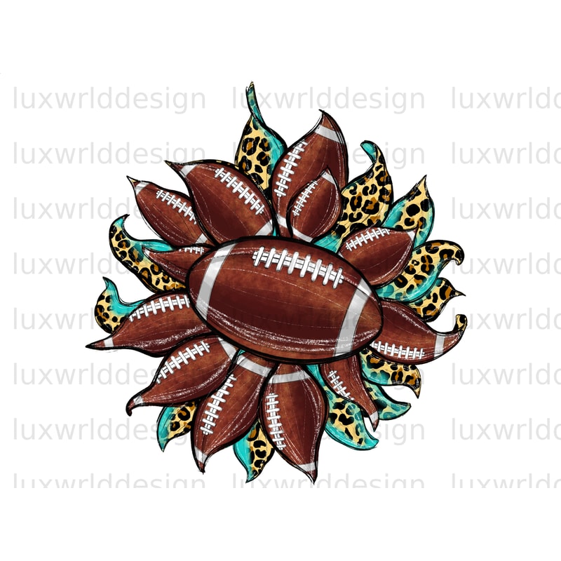 Football Sunflower PNG Football Png Football Game Football Sublimation Design Football png for Shirts Digital Download Leopard - 1.jpg