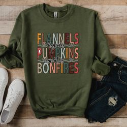 Flannels Hayrides Pumpkins Sweatshirt,Thanksgiving Shirt,Thankful Shirt,Fall Shirt,Hello Pumpkin,Family Matching Shirt,f