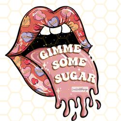 gimme some sugar png valentines groovy retro png