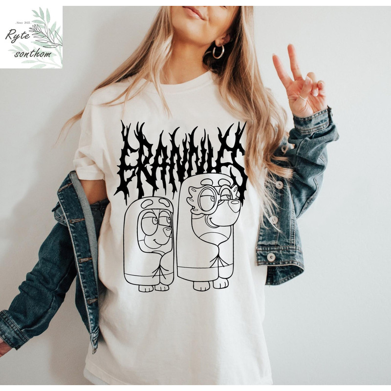 Bluey and Bingo Grannies Sketch Comfort Colors® Shirt, Bluey and Bingo Shirt, Bluey Heeler shirt, Bingo Heeler Shirt - 2.jpg