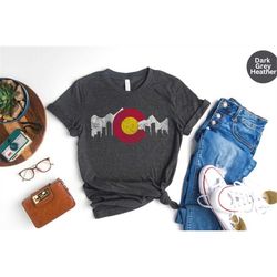 colorado mountains skyline flag shirt, colorado state shirt, colorado shirt, colorado home, colorado gift, colorado trav