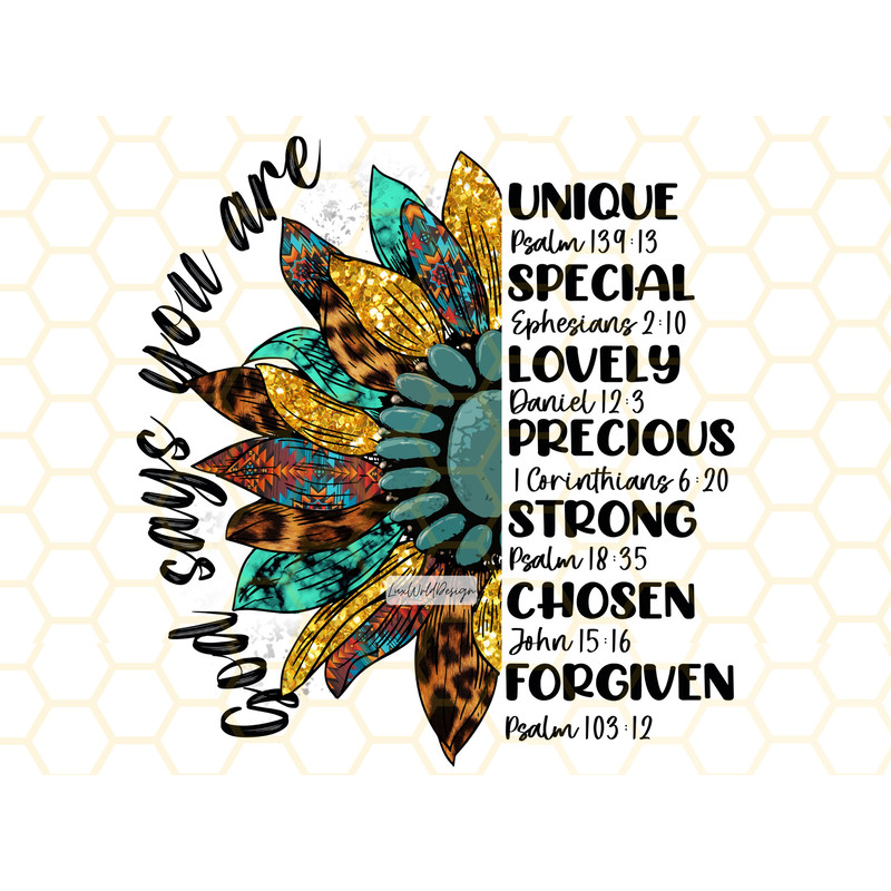 God Says You Are PNG Faith Clipart Sunflower Png Sublimation Design Digital Design Download Bible Verse png Religious Png - 1.jpg