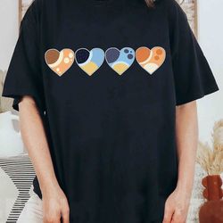 bluey family hearts comfort colors shirt, heeler family hear