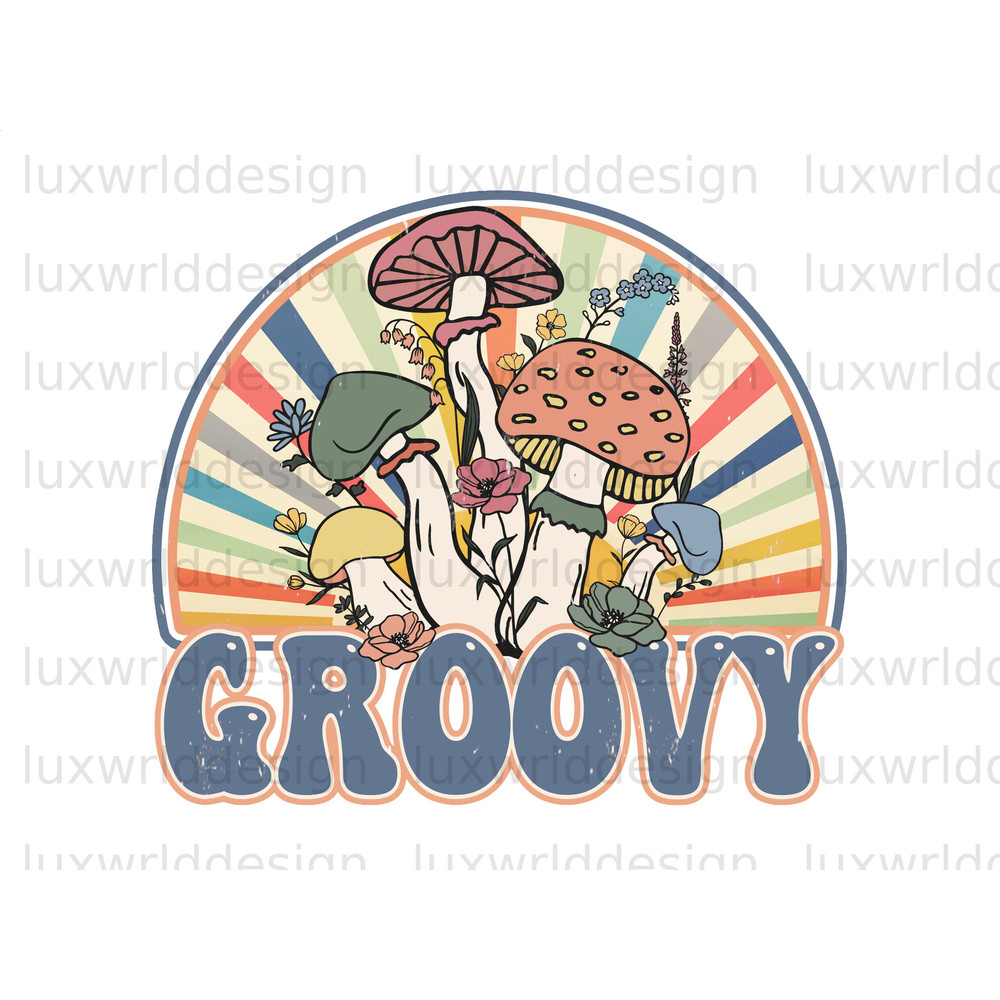 Groovy Mushroom PNG Hippie png Hippie Soul png Sublimation Design Digital Design Download Mushroom png Trippy png - 1.jpg