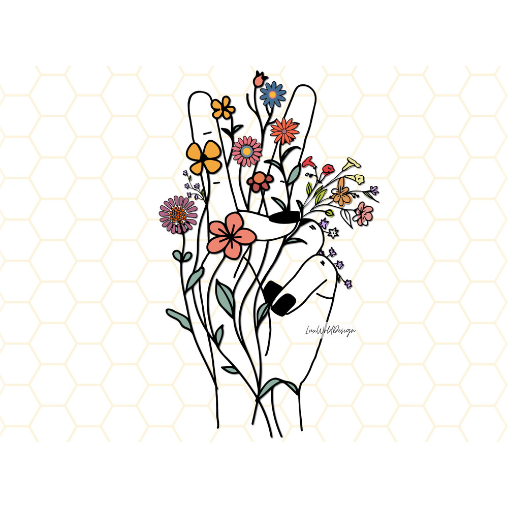 Hand Peace Sign PNG  Peace Sign Clipart  Flowers png  Sublimation Design  Digital Design Download  Peace png  Hippie png - 1.jpg