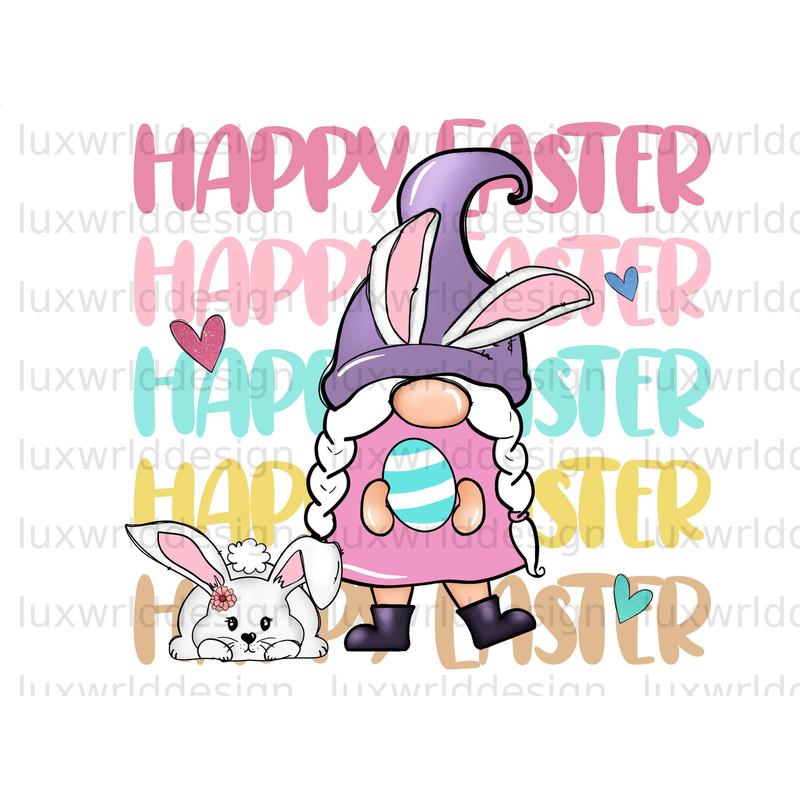 Happy Easter Gnome PNG Easter png Happy Easter Day png Easter Sublimation Design Easter Bunny Easter Day png Digital Download - 1.jpg
