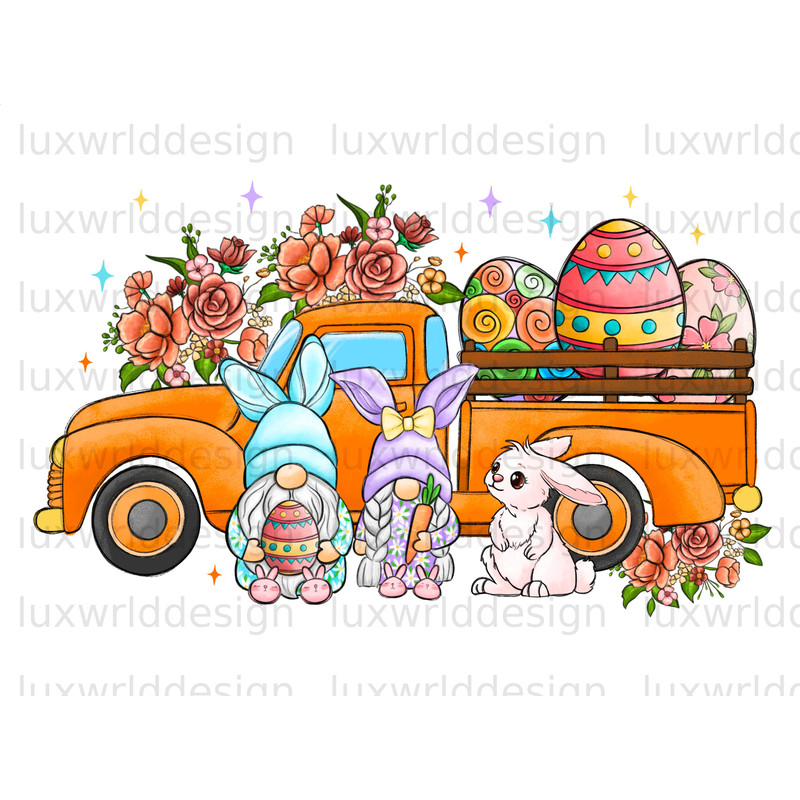 Happy Easter Gnome Truck PNG Easter png Happy Easter Day png Easter Sublimation Design Easter Bunny Easter Day Digital Download - 1.jpg