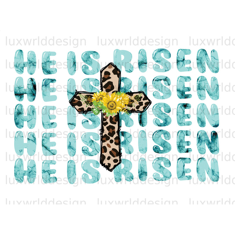 He Is Risen Cross PNG Easter png Jesus png Happy Easter Day png Sublimation Design Digital Design Download Western Easter png - 1.jpg