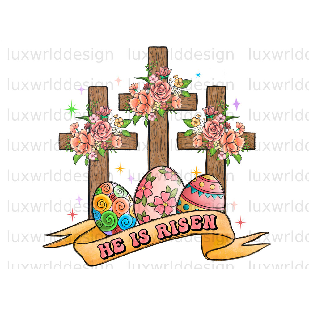 He Is Risen PNG Easter png Happy Easter Day png Easter Sublimation Design Easter Bunny Easter Day png Digital Download - 1.jpg