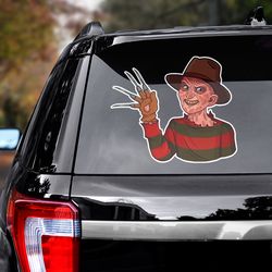 freddy krueger sticker, freddy krueger decal, movie sticker, movie sticker for car, movie car decal, movie decal