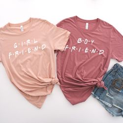 friends themed boyfriend girlfriend shirts , matching couple shirts , friends tv show , boyfriend gift , couple shirts ,