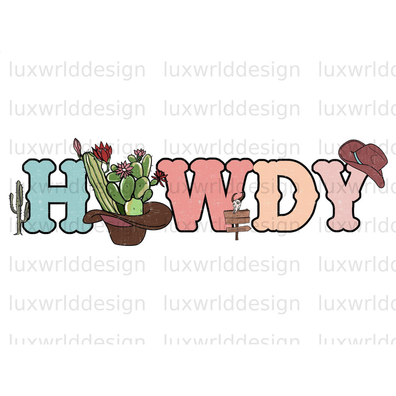 Howdy PNG Western png Western Design png Western Sublimation Design Digital Download Western Shirt png - 1.jpg