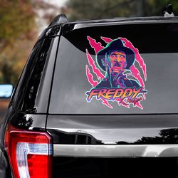 freddy krueger decal, freddy krueger sticker, movie sticker for car, movie car decal, movie decal, movie sticker