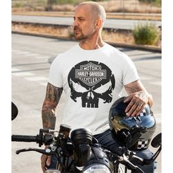 punisher harley davidson t-shirt skull harley davidson shirt bike week shirts biketoberfest cycle vintage gift harley da