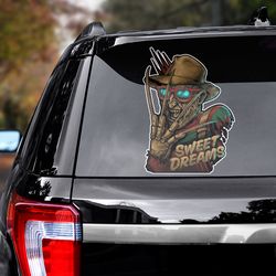 movie sticker for car, freddy krueger decal, movie sticker, movie car decal, movie decal, freddy krueger sticker