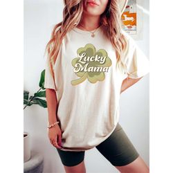lucky mama shirt, st patty's lucky crewneck tshirt, shamrock shirt, lucky tee, patrick's day women tee, lucky mama st pa