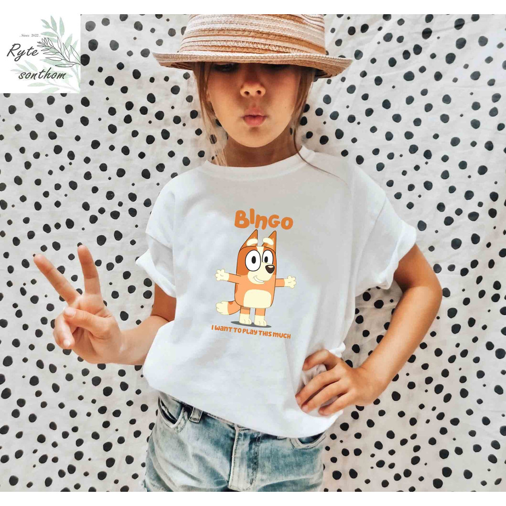Bingo - I Want to Play This Much Comfort Colors® Shirt, Bingo Premium Shirt, Bluey Cartoon Shirt, Bingo Heeler clothes - 4.jpg