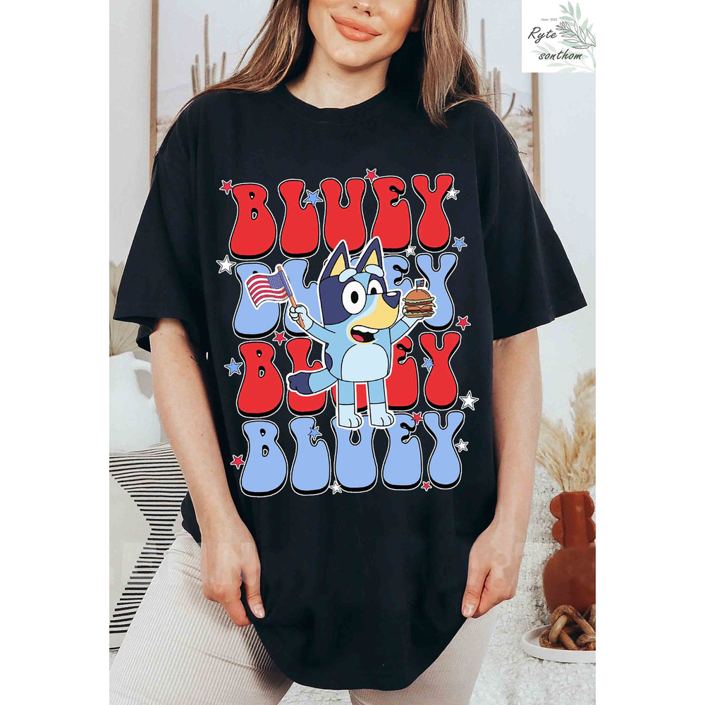 Bluey 4th of July America Flag Comfort Colors® Shirt, Bluey 4th of July Shirt, Bluey 4th of July America Flag 2023 Shirt - 3.jpg