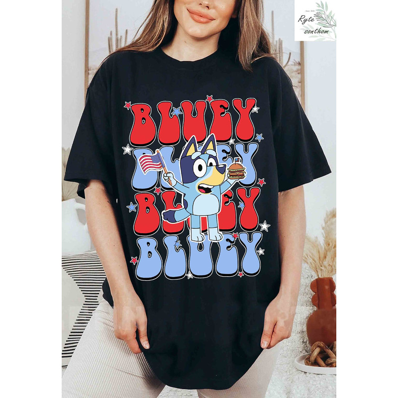Bluey 4th of July America Flag Comfort Colors® Shirt, Bluey 4th of July Shirt, Bluey 4th of July America Flag 2023 Shirt - 3.jpg