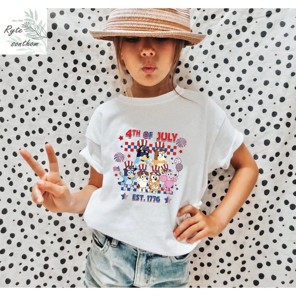 Bluey 4th of July Est 1776 Comfort Colors® Shirt ver 2, Bluey Family and Friends Shirt, Bluey 4th of July Est 1776 Vintage Shirt - 4.jpg