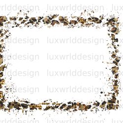 leopard cowhide background frame png  western back