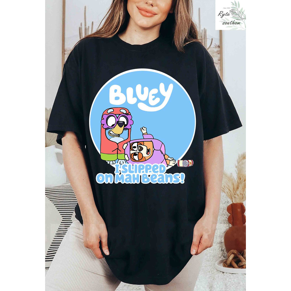 Bluey and Bingo - I Slipped on My Beans Circle Comfort Colors® Shirt, Bluey and Bingo Grannies Shirt, Bluey and Bingo Grannies Meme Tee - 1.jpg