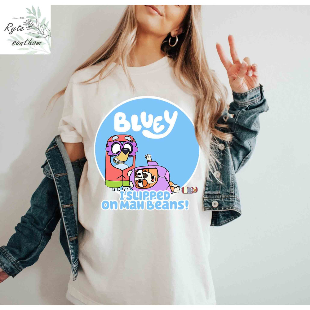 Bluey and Bingo - I Slipped on My Beans Circle Comfort Colors® Shirt, Bluey and Bingo Grannies Shirt, Bluey and Bingo Grannies Meme Tee - 2.jpg