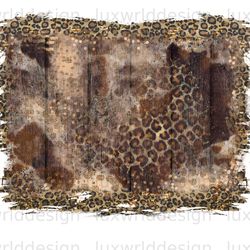 leopard cowhide wood retro background png  western