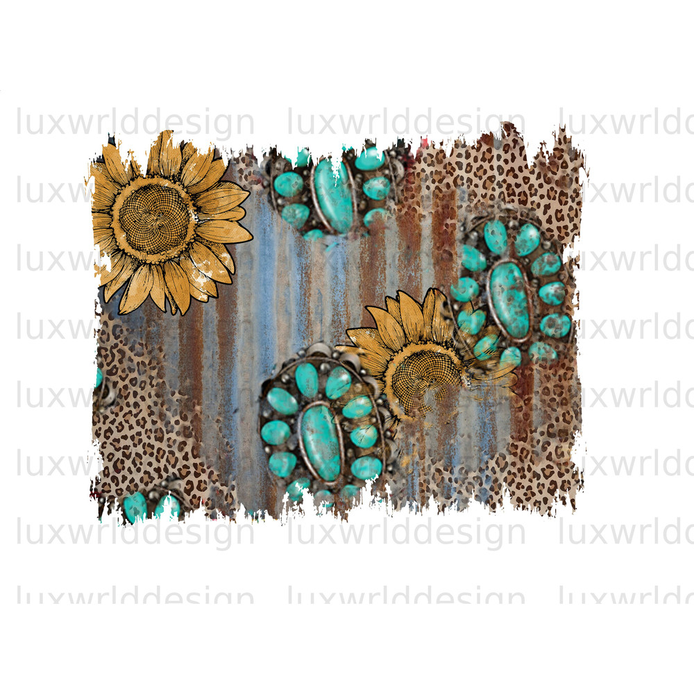 Leopard Sunflower Gemstone Background PNG Western Background png Sublimation Design Digital Design Download Western png - 1.jpg
