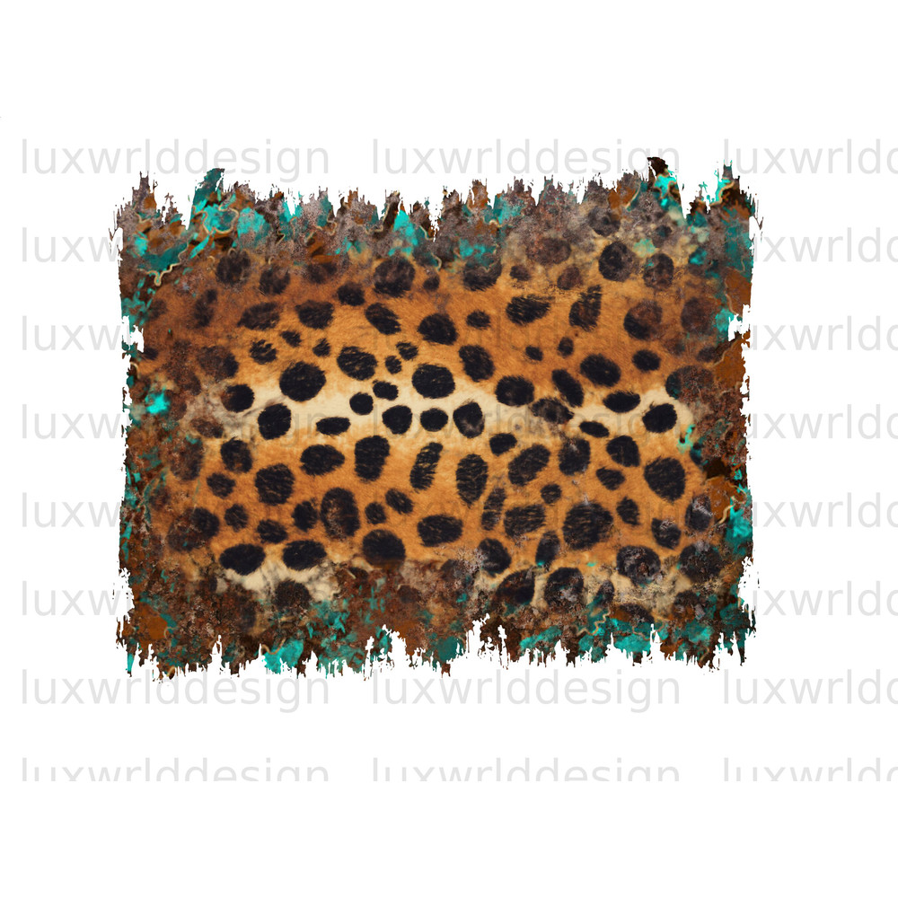 Leopard Turquoise Background PNG  Western Background png  Sublimation Design  Digital Design Download  Western png - 1.jpg