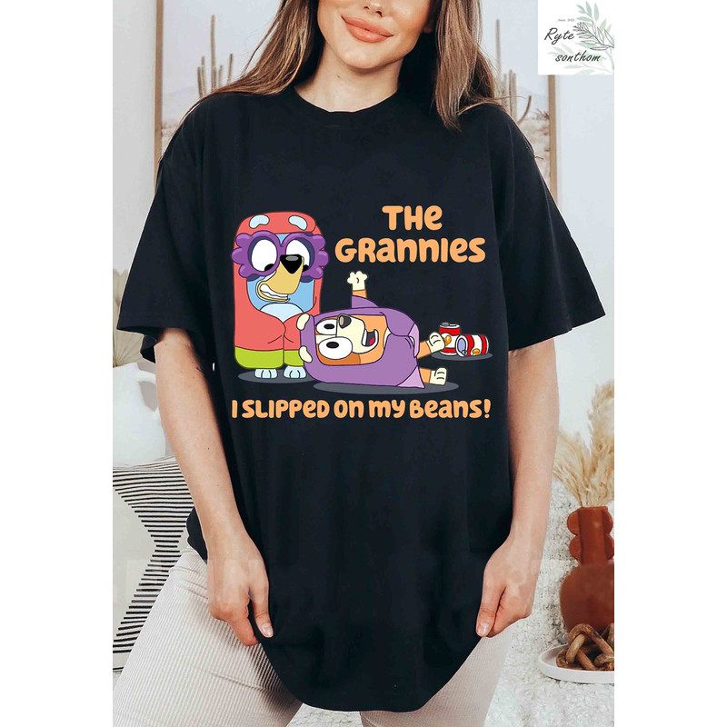 Bluey and Bingo - The Grannies, I Slipped on My Beans Comfort Colors® Shirt, Bluey Grannies Shirt, Bluey and Bingo Grannies Meme Tee - 1.jpg
