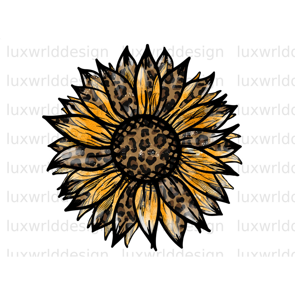 Leopard Yellow Sunflower PNG Sunflower png Western Sunflower png Sublimation Design Digital Design Download Leopard Sunflower png - 1.jpg
