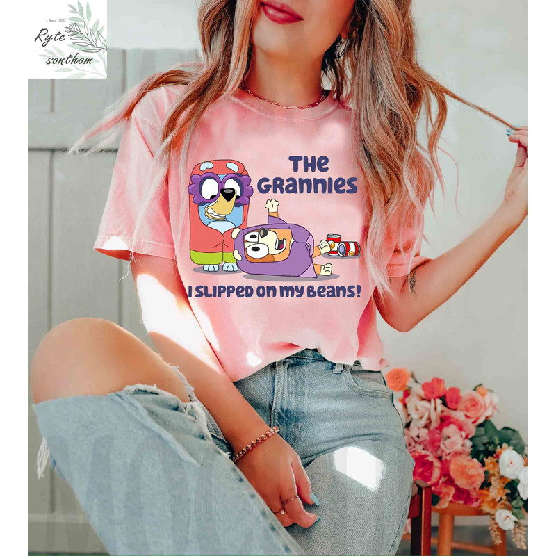 Bluey and Bingo - The Grannies, I Slipped on My Beans Comfort Colors® Shirt, Bluey Grannies Shirt, Bluey and Bingo Grannies Meme Tee - 2.jpg