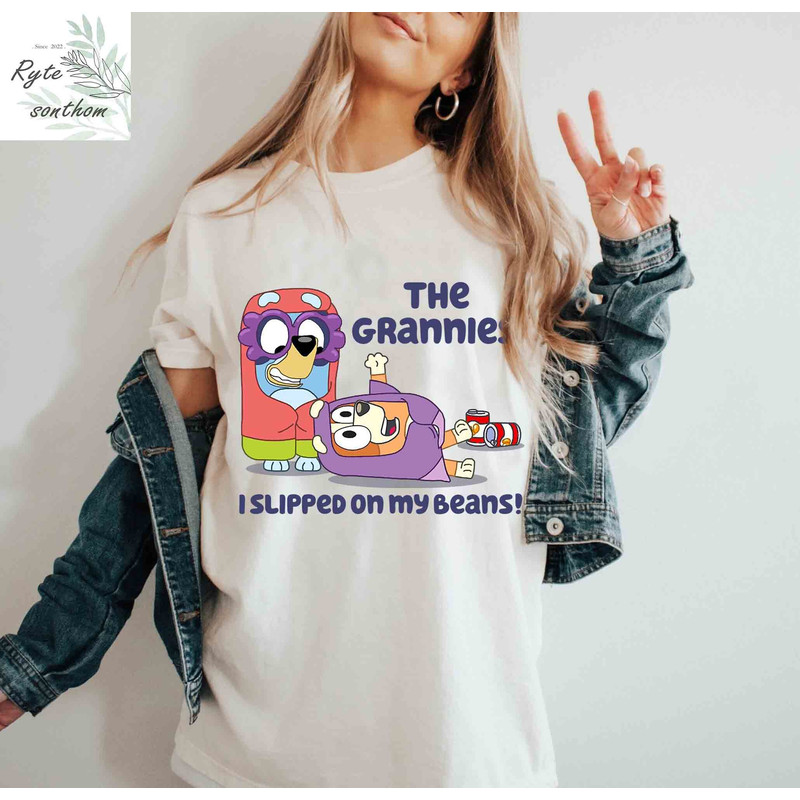 Bluey and Bingo - The Grannies, I Slipped on My Beans Comfort Colors® Shirt, Bluey Grannies Shirt, Bluey and Bingo Grannies Meme Tee - 3.jpg