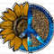 Leopard Yellow Sunflower With Peace Sign PNG Sunflower png Western Sunflower png Sublimation Design Digital Design Download - 1.jpg