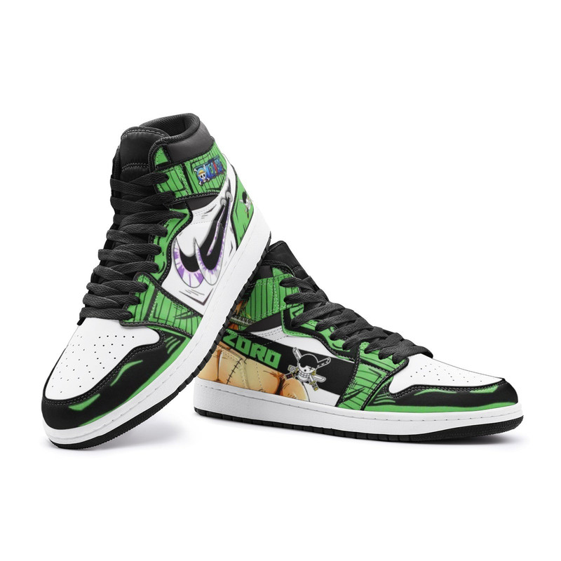 Zoro Roronoa One Piece JD1 Shoes, Zoro Roronoa One Piece Jordan 1 Shoes, Zoro Roronoa Sneakers, One Piece Shoes