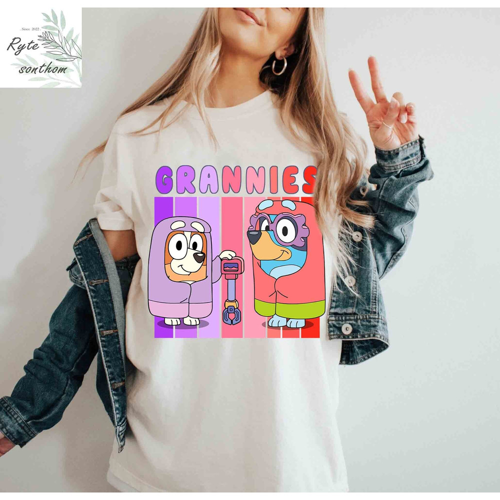 Bluey and Bingo Grannies Multicolor Comfort Colors® Shirt, Bluey and Bingo Multicolor Shirt, Bluey Grannies Meme shirt, Bluey Grannies Tee - 1.jpg