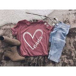 nana heart shirt nana t-shirt gift for nana grandma gift nana tee grandmother shirt grandma tee cute nana shirt mimi gig