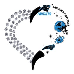 heart fan carolina panthers nfl svg, football svg, silhouette svg fies