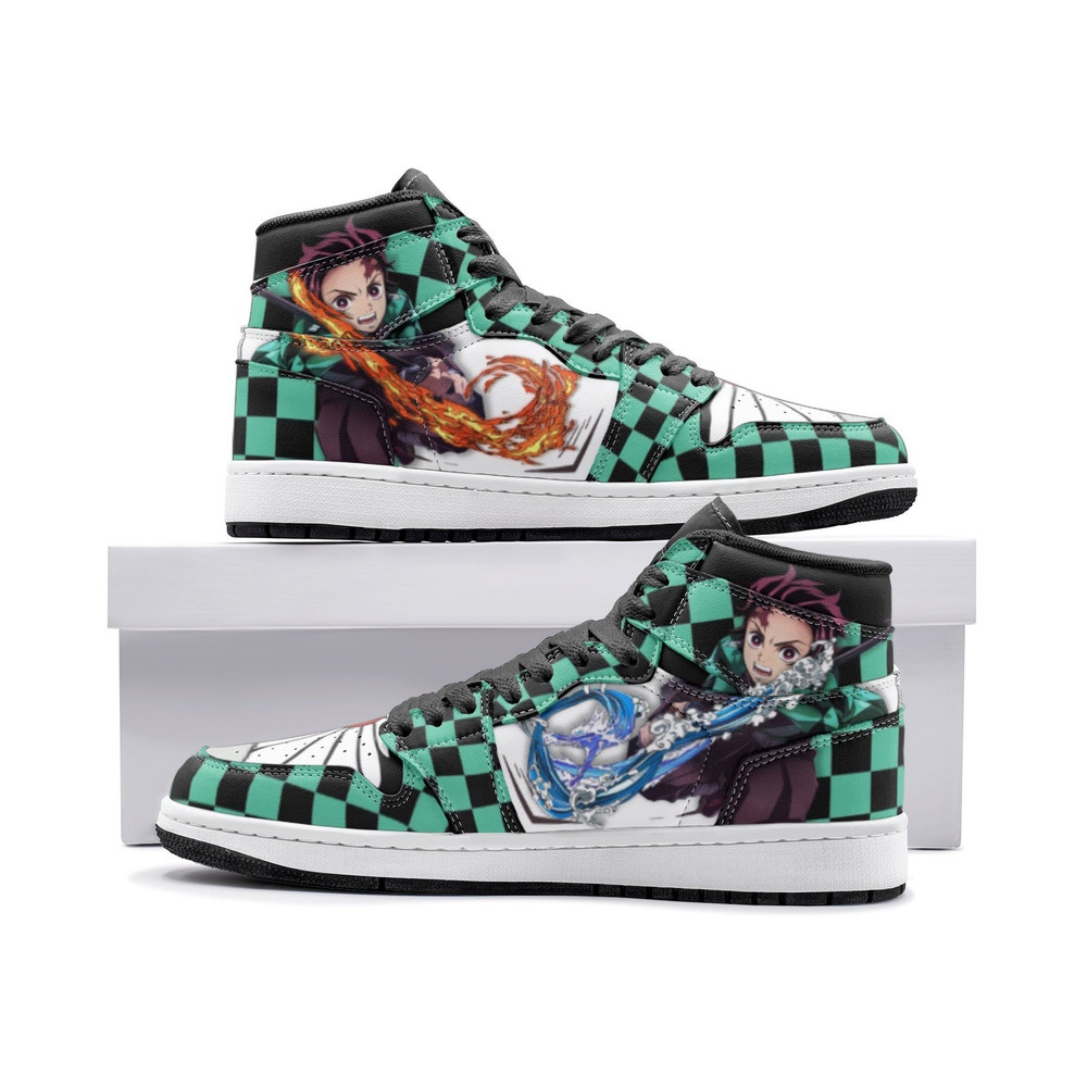 Tanjiro Kamado Demon Slayer JD1 Shoes, Tanjiro Kamado Demon Slayer Jordan 1 Shoes, Tanjiro Kamado Sneakers, Demon Slayer