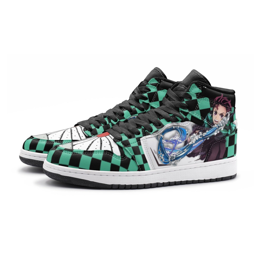 Tanjiro Kamado Demon Slayer JD1 Shoes, Tanjiro Kamado Demon Slayer Jordan 1 Shoes, Tanjiro Kamado Sneakers, Demon Slayer