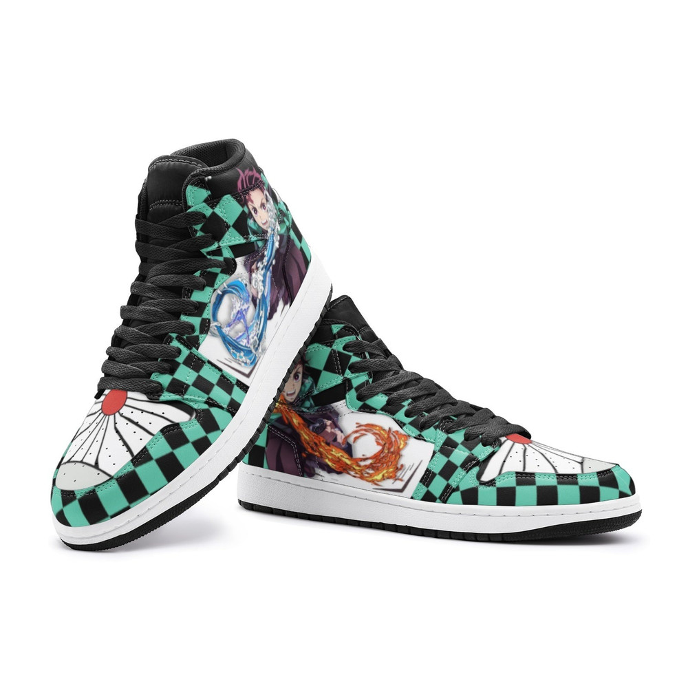 Tanjiro Kamado Demon Slayer JD1 Shoes, Tanjiro Kamado Demon Slayer Jordan 1 Shoes, Tanjiro Kamado Sneakers, Demon Slayer