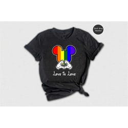 rainbow mickey pride love is love t-shirt, lgbt disney shirt, disney family shirt, 2023 lgbt pride shirt, lesbian gift