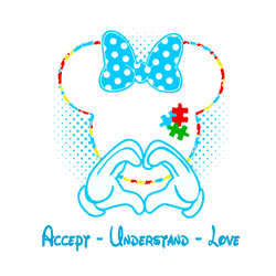 accept understand love svg, puzzle piece svg, autism support, 2nd april svg, autism awareness svg, be kind svg