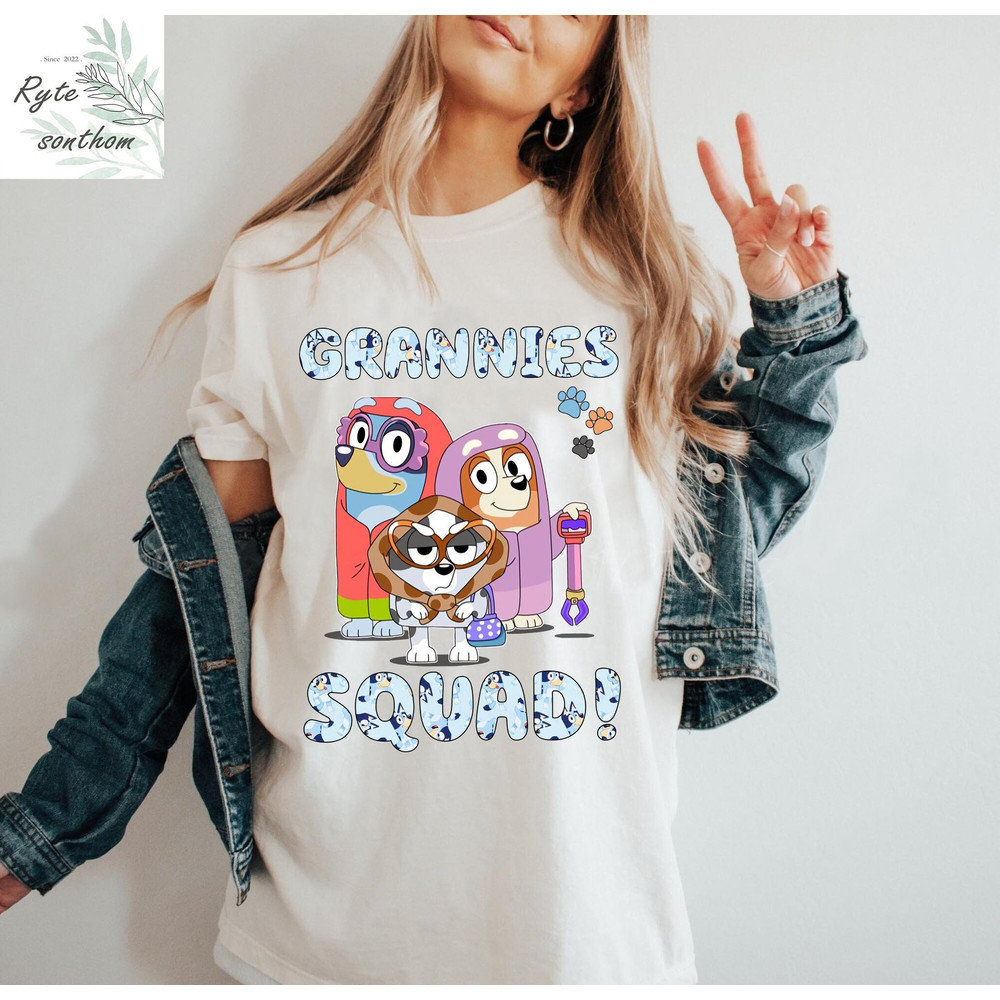 Bluey, Bingo, Muffin - Grannies Squad Comfort Colors® Shirt, Bluey Grannies Squad Shirt, Bluey Grannies Meme Tee - 2.jpg