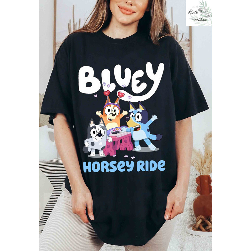 Bluey, Bingo and Muffin - Horsey Ride Comfort Colors® Shirt , Bluey and Bingo, Muffin Tee, The Heeler Brother Shirt - 4.jpg