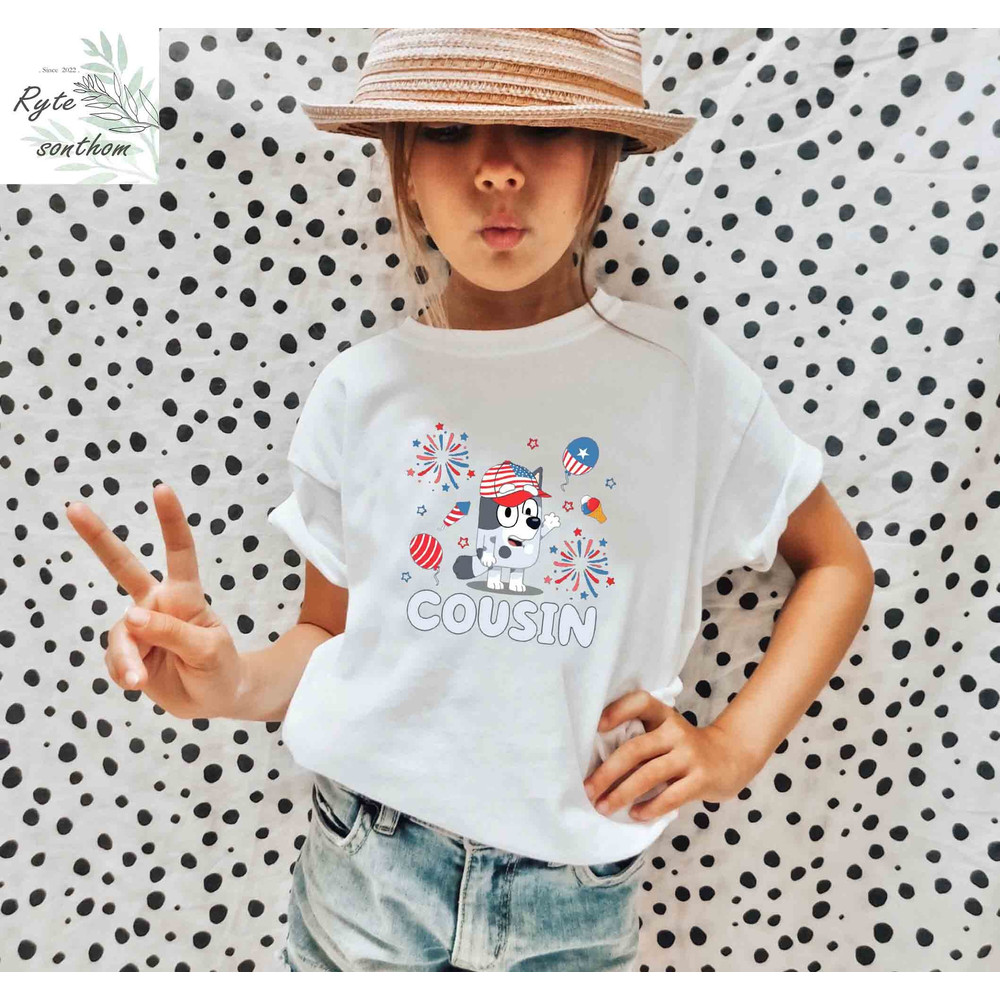 Muffin Cousin 4th of July Comfort Colors® Shirt, Muffin 4th of July America Flag Shirt, Muffin Heeler Clothes - 4.jpg