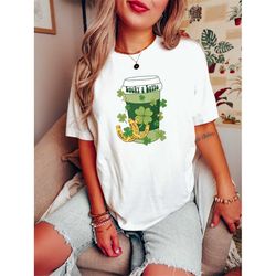 coffee st patricks day shirt, lucky latte green shirt, womens cute st patty's day shirt irish shamrock clover shirt, wom