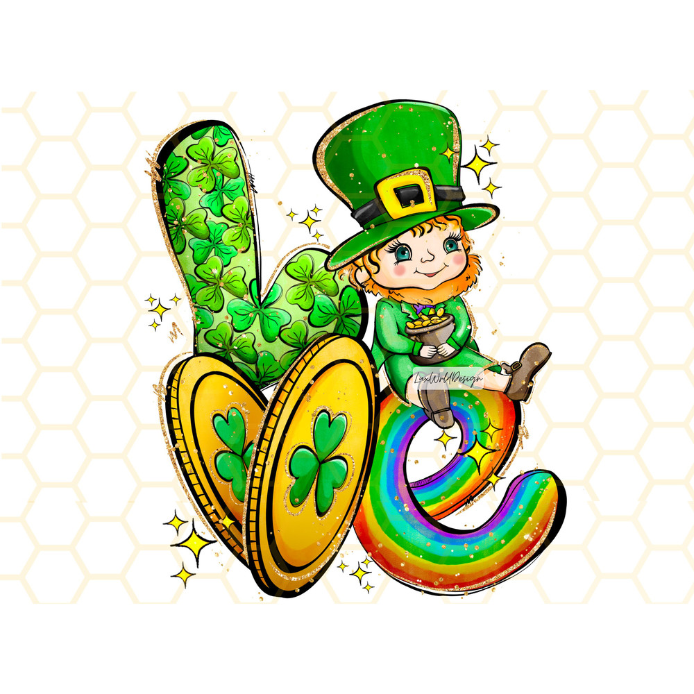 Love St Patricks PNG St Patrick's Day png St Patricks png Elf png Sublimation Design Digital Design Download Lucky Shamrock png - 1.jpg