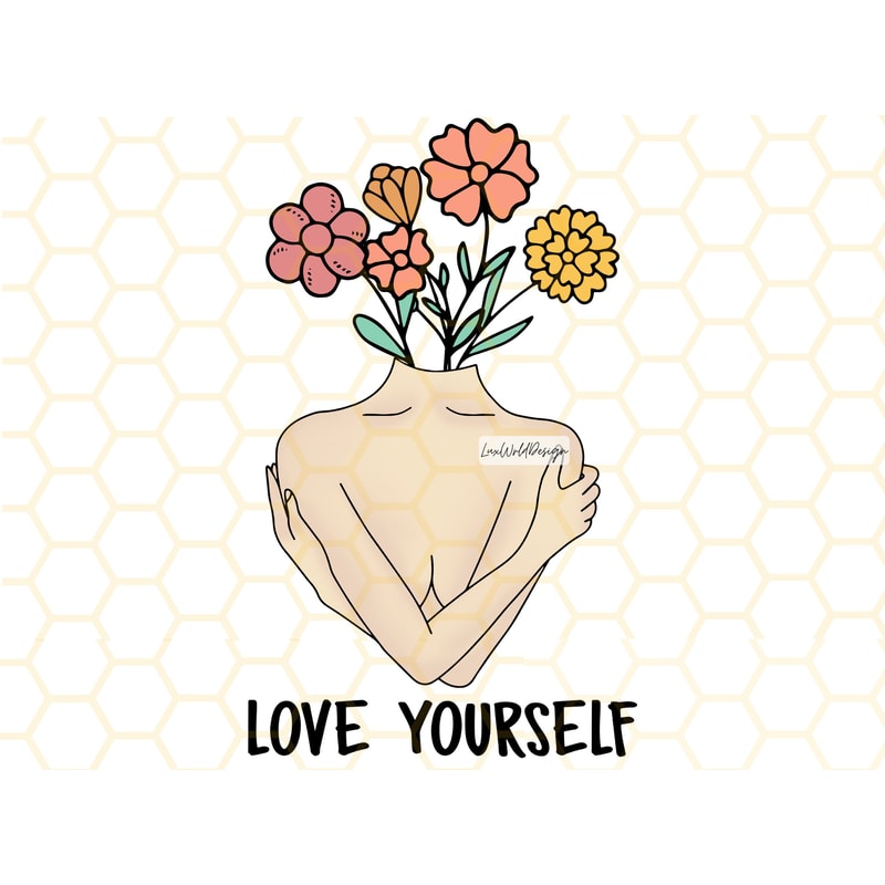 Love Yourself PNG Self Love png Positive png Inspirational png Sublimation Design Digital Design Download Retro png - 1.jpg